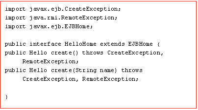 EJB Home's create() methods