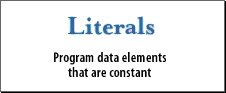3) Literals: Program data elements that are constant