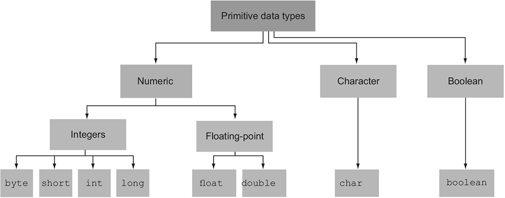 Figure 6.4:  Categorization of primitive data types
