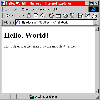 What the Helloworld HTML should look like in a browser