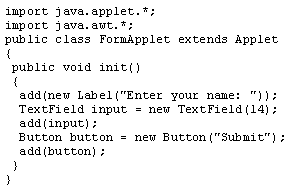 import the applet and AWT classes to use their short names