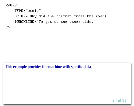 1) This example provides the machine with specific data.