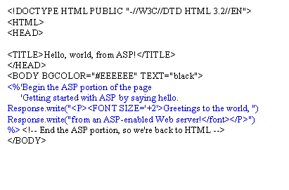 2) Most ASP pages look like html